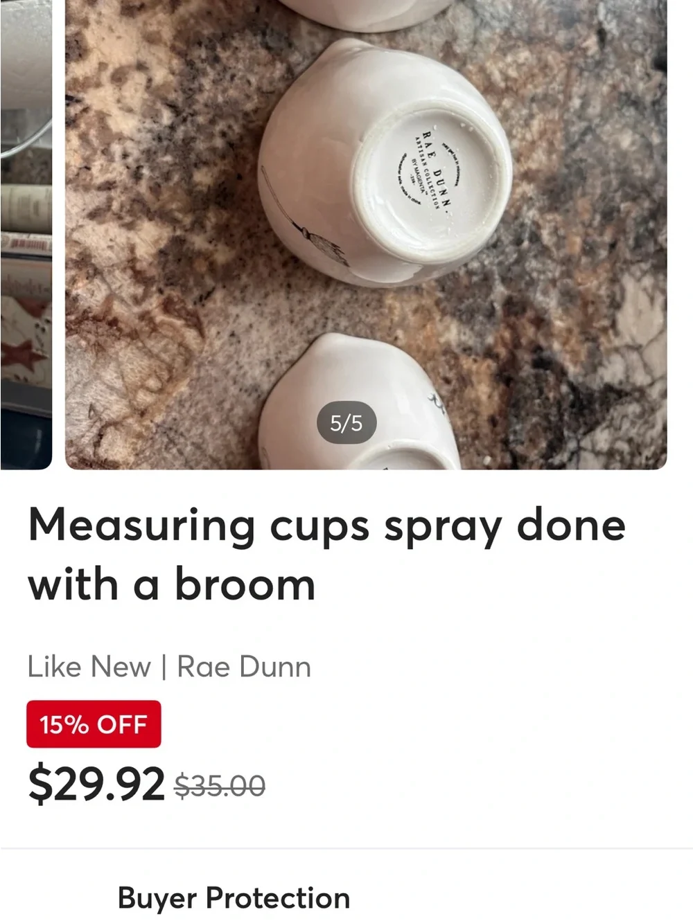 Rae Dunn Pale Pink Ceramic Nested Measuring Cups Set